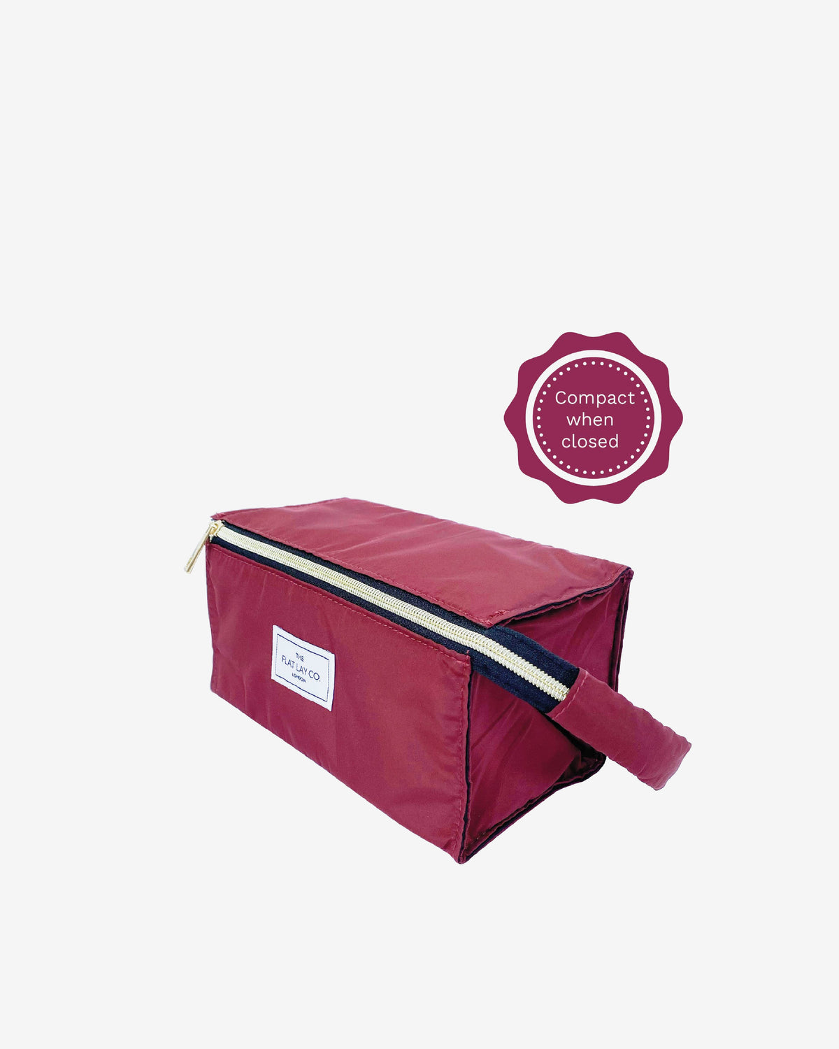 The Flat Lay Co. Open Flat Makeup Box Bag In Burgundy