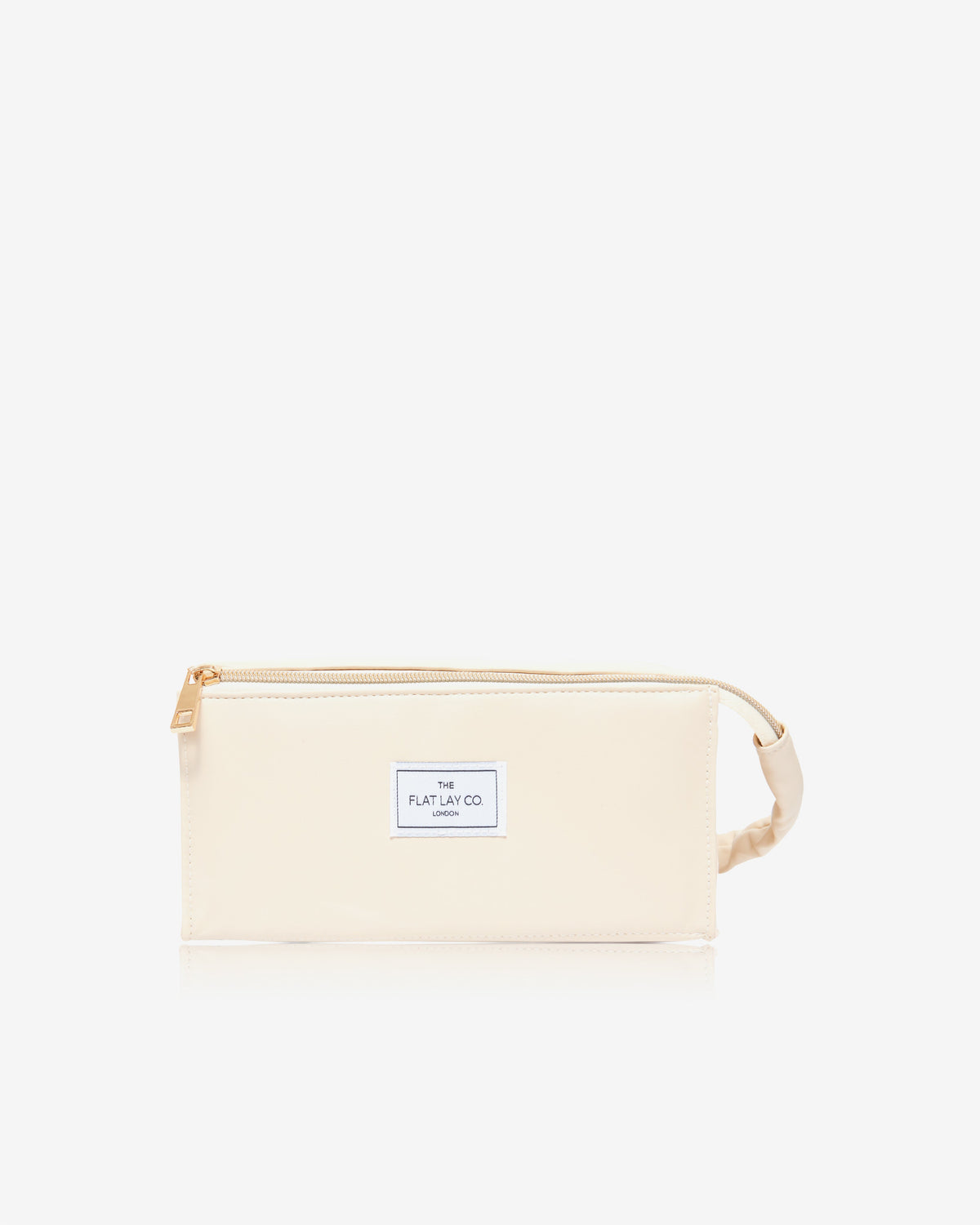 The Flat Lay Co. Box Bag In Cream Leather Monochrome